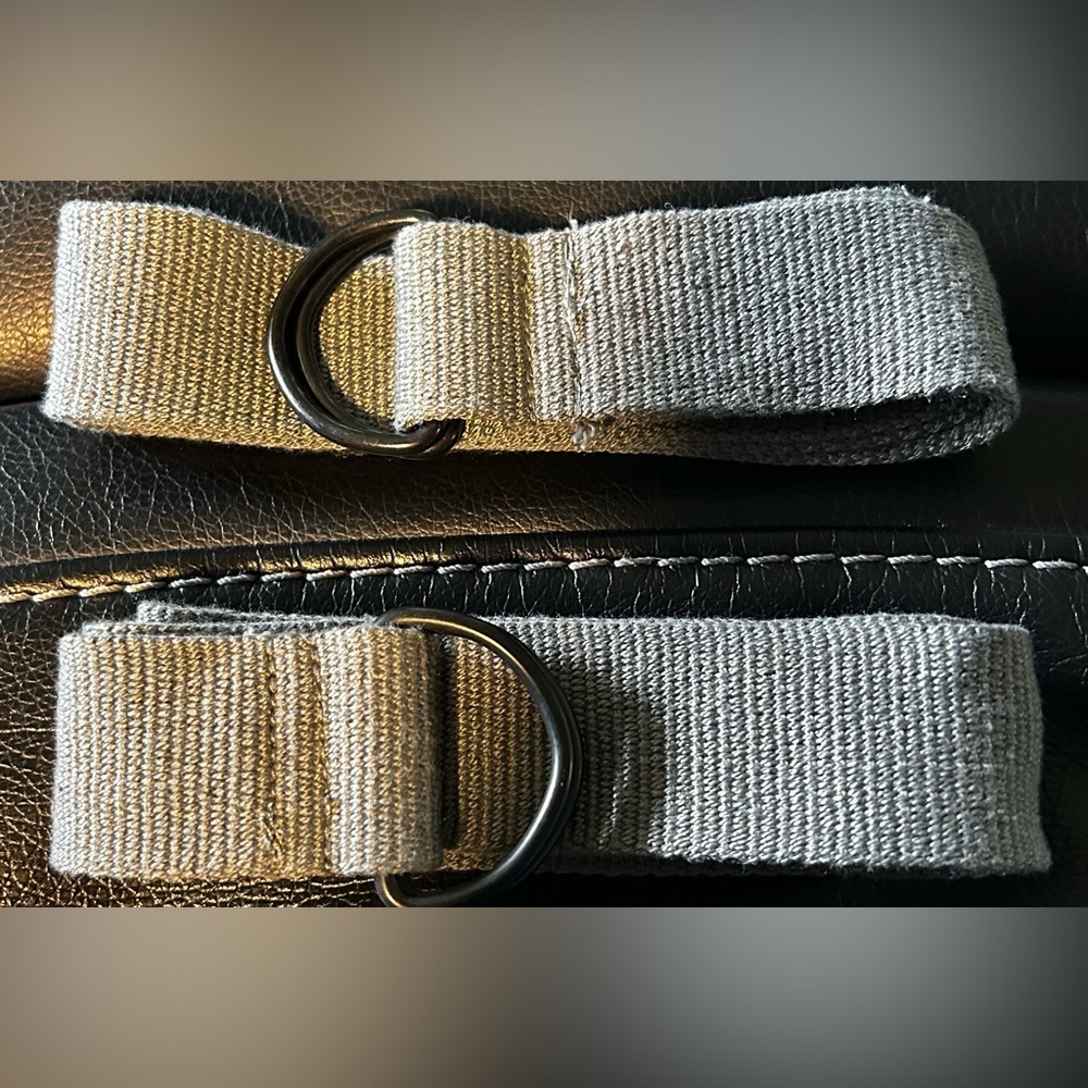 2-Men's Neutral Gray Canvas D-Ring Strap - Pair of belts